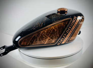 Peinture personnalisée Bronze Harley Davidson - French khustom by Art mattwell’s,