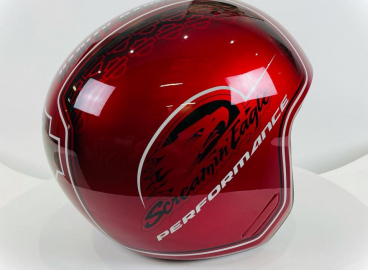 Peinture personnalisée Candy Rouge Casque Harley Davidson - French khustom by Art mattwell’s,