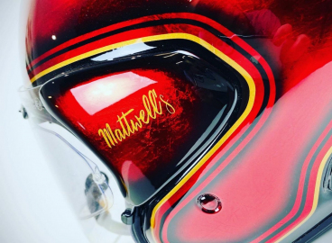 Peinture personnalisée Rouge et filet Or Harley Davidson - French khustom by Art mattwell’s,
